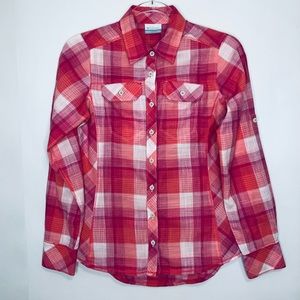 Columbia Womens Long Sleeve Plaid Cotton Shirt